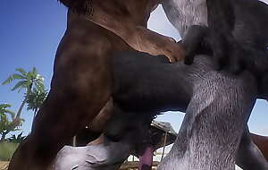 Minotaur copulates Horse until he cums in his mouth - Wildlife