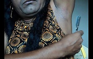 Indian girl inroad asleep armpits hair by genuine razor  AVI
