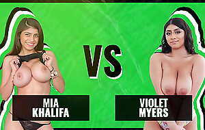 Battle Of The Babes - Mia Khalifa vs. Violet Myers - Clash Of The Big Titted Muslim Titans