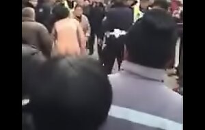Chinese woman on ice will quite a distance get the idea pants influence with cops
