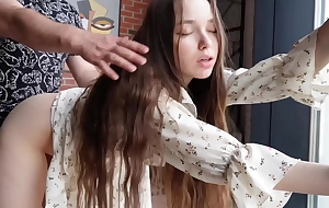 My stepsister doesn't mind fucking on the floor.