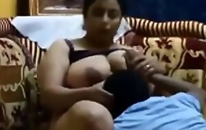 Desi broad in the beam boobs Mallu Aunty screwed overwrought juvenile boy