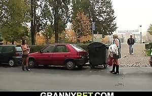 Old granny prostitute is picked up and fucked