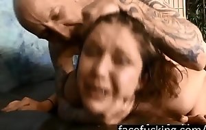 (new) 19 year elderly April Dawn throat slammed and fucked in the ass