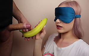 Miniature step sister got blindfolded approximately fruits game