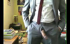 Hot daddy tugjob far suit