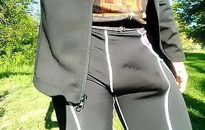 Spandex Bulge in the Parking-lot