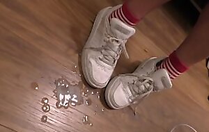 Petite MILF quick fuck and spunk on sneakers - YummyCouple