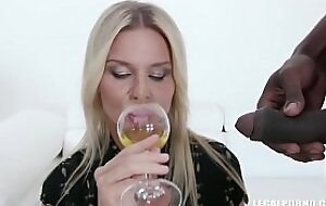 Nadya Basinger enjoys swart ramrods and swart champagne IV360