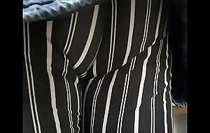 Openly mature gilf pawg in striped leggings