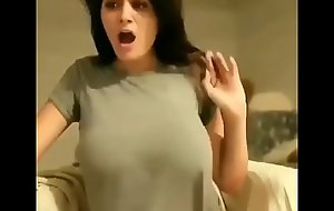 Obese boobs jumping girl peel