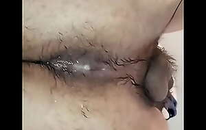 Chub taking big see through dildo in his creamy gaping hole
