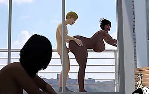 Pernicious Rich prick fucks his black maid and crammer on the balcony