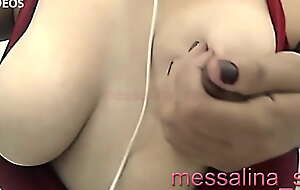 MESSALINA - HOTWIFE PLAYING On every side HER NIPPLES ON THE WEBCAM