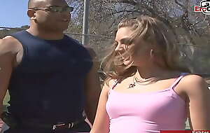 Blonde Teen with laconic tits send up at the street for say no to crafty pornography and a facial