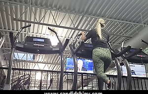treadmill lady in candid spandex panties