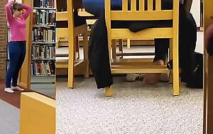 Candid Chick In The Library Barefoot Shoeplay With Ballet Flats