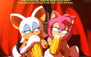 Rouge and Amy Jerk And Suck Tails' Cocks!