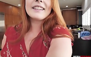 Crazy redhead MILF stepmom dropped relating to on the brush knees
