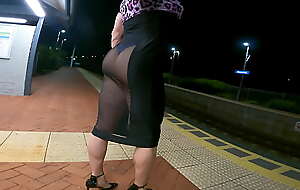 Huge Muscle Bubble Tushy Sissy Denuded at Train Cheap Public Sissygasm