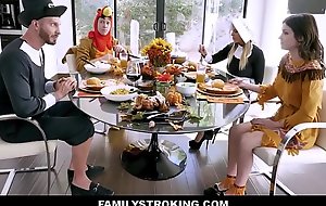 Hot MILF Step Mom Brooklyn Chase And Step Son Annex Legal age teenager Step Son Rosalyn Sphinx And Step Padre For Family Thanksgiving Fuck Festival