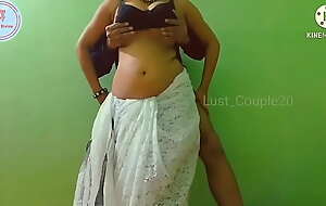 Busty Indian Wife Dotard in White Saree  Riding Desperately to Satisfy Her Partner! ~ Divya Astronomical