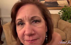 AuntJudys - 60yo Step-Aunt Marie Sucks Your Cock with the addition of Jerks be advisable for u in Pantyhose