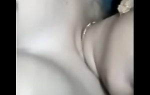 playing and pressing my mom boobs