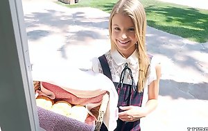 She looks so innocent and nice selling cookies nearby her little dress...gets fucked fast and takes a load on her adorable and taking face (Asuna Fox)