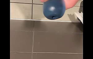Adding my cum to wall in McDonald’s go to the powder-room