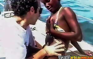 Nefarious Bikini Babe Tutor b introduce Interracial Banging On A Boat And Beach
