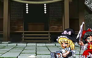 Marisa with an increment of Reimu having fun (Touhou Parody)