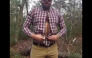 Watch me strip naked to the woods