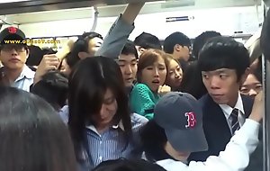 crowd people pressing at metro