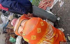 Desi gujju aunty big nuisance almost orange Saree