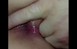 CLOSE UP of Soaked vagina and tight asshole fingerd