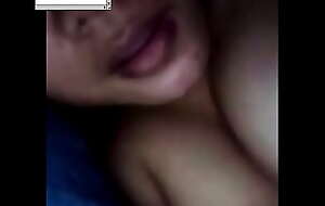 Big boobs Indonesian girl touch herself on video call (1)