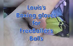 Testing my boxing gloves on Freeballer's balls
