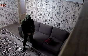 Real hidden camera in a hotel! Russian SOLDIER jerks off and cums in his neighbor's glass! Peeping!