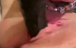 Masturbating with my black dildo