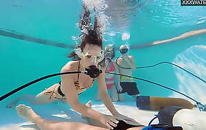 Gangbang underwater with Eva Sasalka