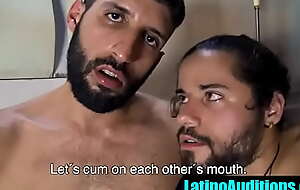 Straight hairy Latinos cum in each other's mouth- LatinoAuditions porn 
