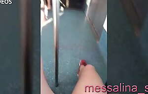 MESSALINA - LATINA MILF WITH NO PANTIES FLASHES HER Drenched SHAVED PUSSY TO A STRANGER Encircling THE SUBWAY WHILE HE WAS TAKING PICTURES