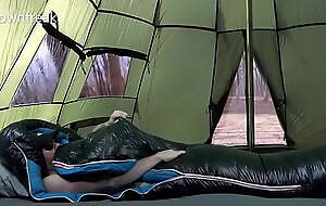 Humping Thick and Puffy Down Sleepingbag Up My Tent