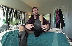 Myles Teases You in Soft Blue Ultra Steep Dress Socks (1080p HD PREVIEW)