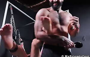 Restrained comme ‡a stud Chad Hammer foot tormented by dom