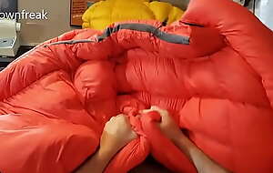 Humping North Face Flame fire -40 Sleepingbag And Covering In Cum